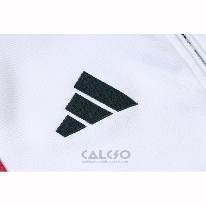 Tuta da Track di Giacca Real Madrid Bambino 2026-2027 Bianco Rosso